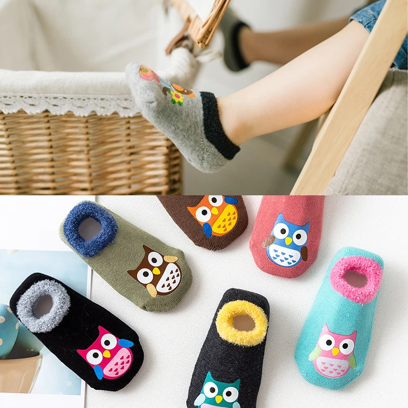 

Autumn winter terry thickening Baby Non-slip floor socks Cotton Cartoon socks Children Floor Socks Anti-Slip Baby Step Socks