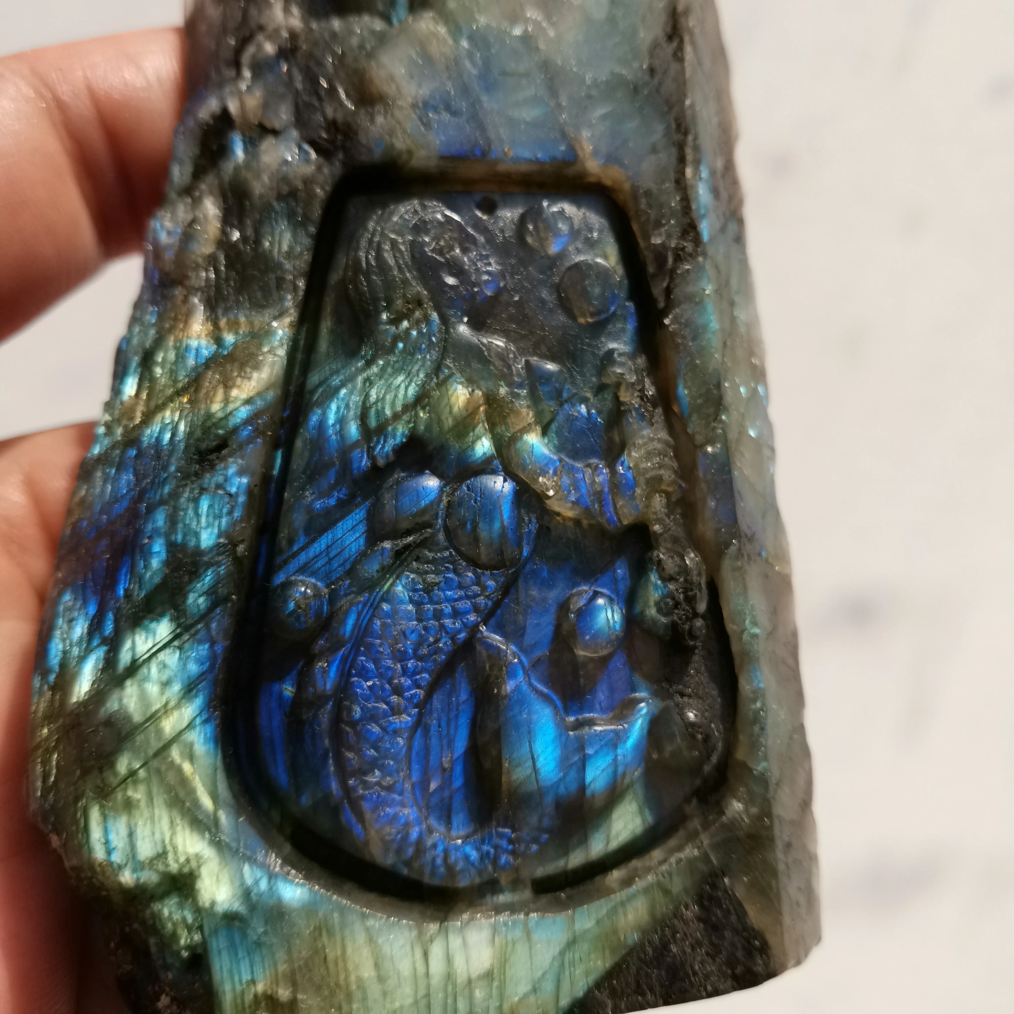 Кристалл 185 г натуральный камень лабрадорит Русалка Ремесло Украшение Лабрадор