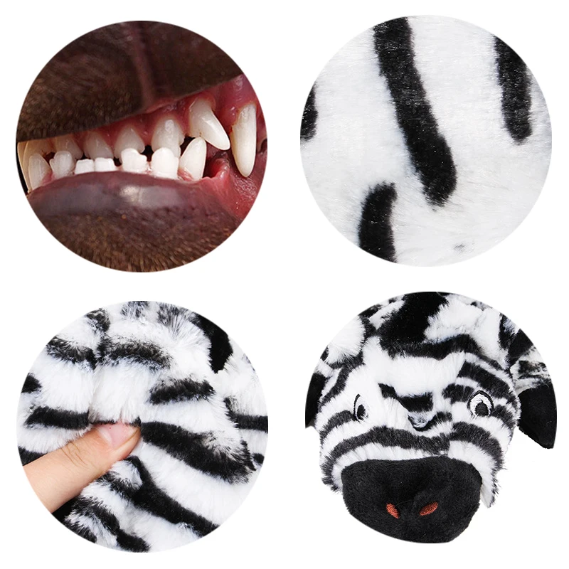 Новинка забавные плюшевые пищалки для домашних животных в форме зебры коровы