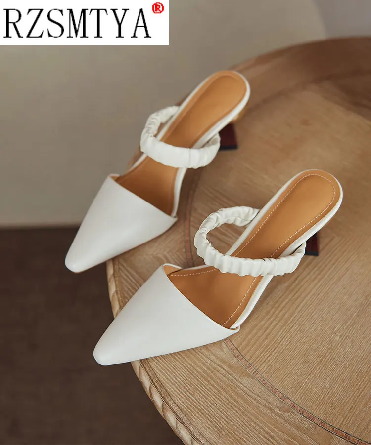 Шлепанцы женские на высоком каблуке 6 см повседневные со странным каблуком 2021 |