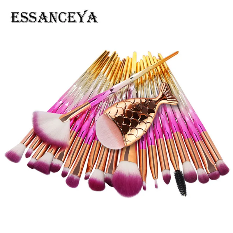 ESSANCEYA Лидер продаж 11/21 шт. алмазные кисти для макияжа русалки набор с рыбьим