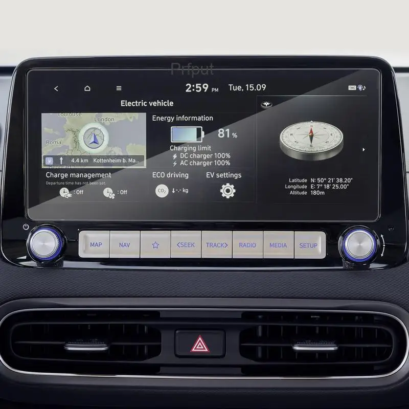 

Tempered Screen Glass Protective Film Sticker For Hyundai KONA Kauai 2021 2022 10.25 INCH Car Radio GPS Navigation