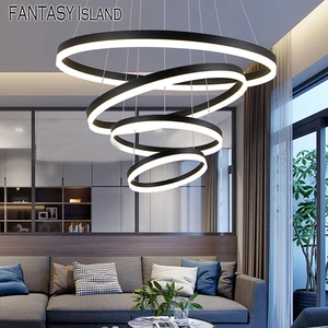 Creative Circles Led ceiling chandelier For Living Dining Room pendant led light dining room pendant light Light Fixtures