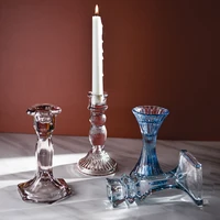 home decoration clear glass crystal candle holder table decoration candelabra moroccan european decor table centerpiece decor