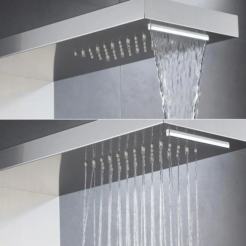 Goede Rvs Geborsteld Paars Temperatuur Douche Scherm Badkamer Douche Kraan Led Douche Panel Kolom Bad Mengkraan Hwc