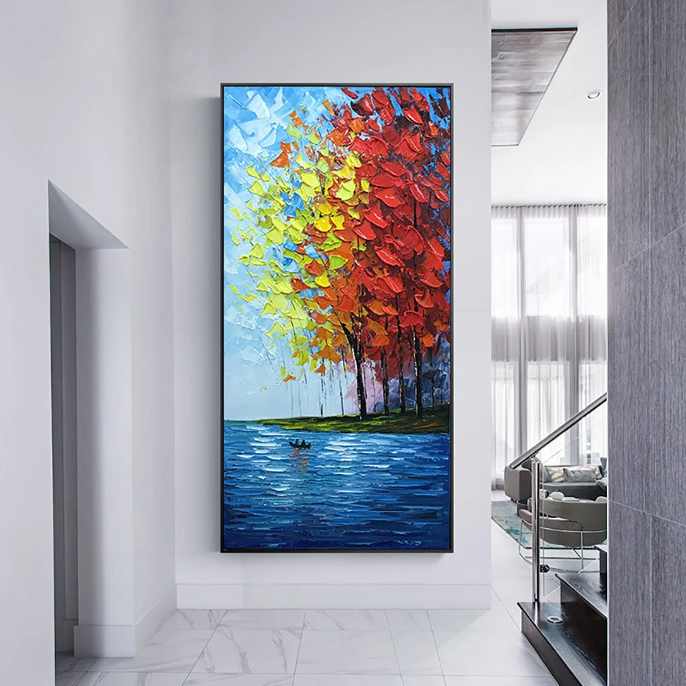 

Handmade Canvas Oil Painting Landscape Hand Painted Wall Art Modern Home Living Room Large Salon Interior Decoration Paintings