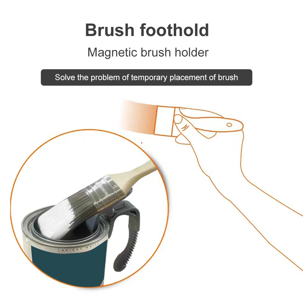 

ABS Portable Auxiliary Work Roller Magnetic Practical Paint Can Opener Brush Holder Cleaning Tool Durable Clip