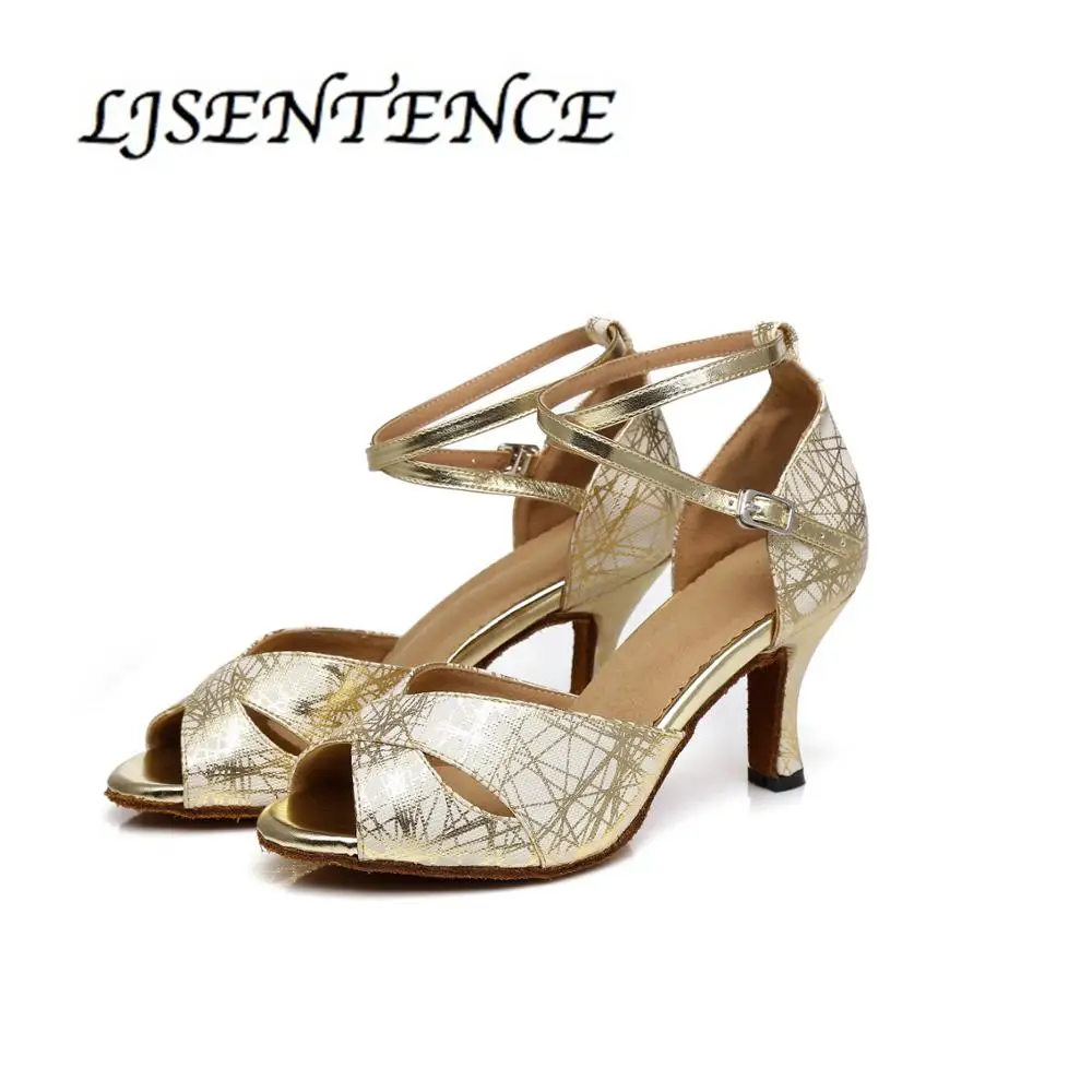 Латинская Сальса Бальные вечерние танцевальные туфли из искусственной кожи