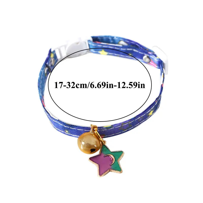 

Pet Neck Strap Adjustable Pet Neck Ring With Bell Moon Pendant Dog Cat Collar Universal Cat Collar Cute Pet Supply Safety