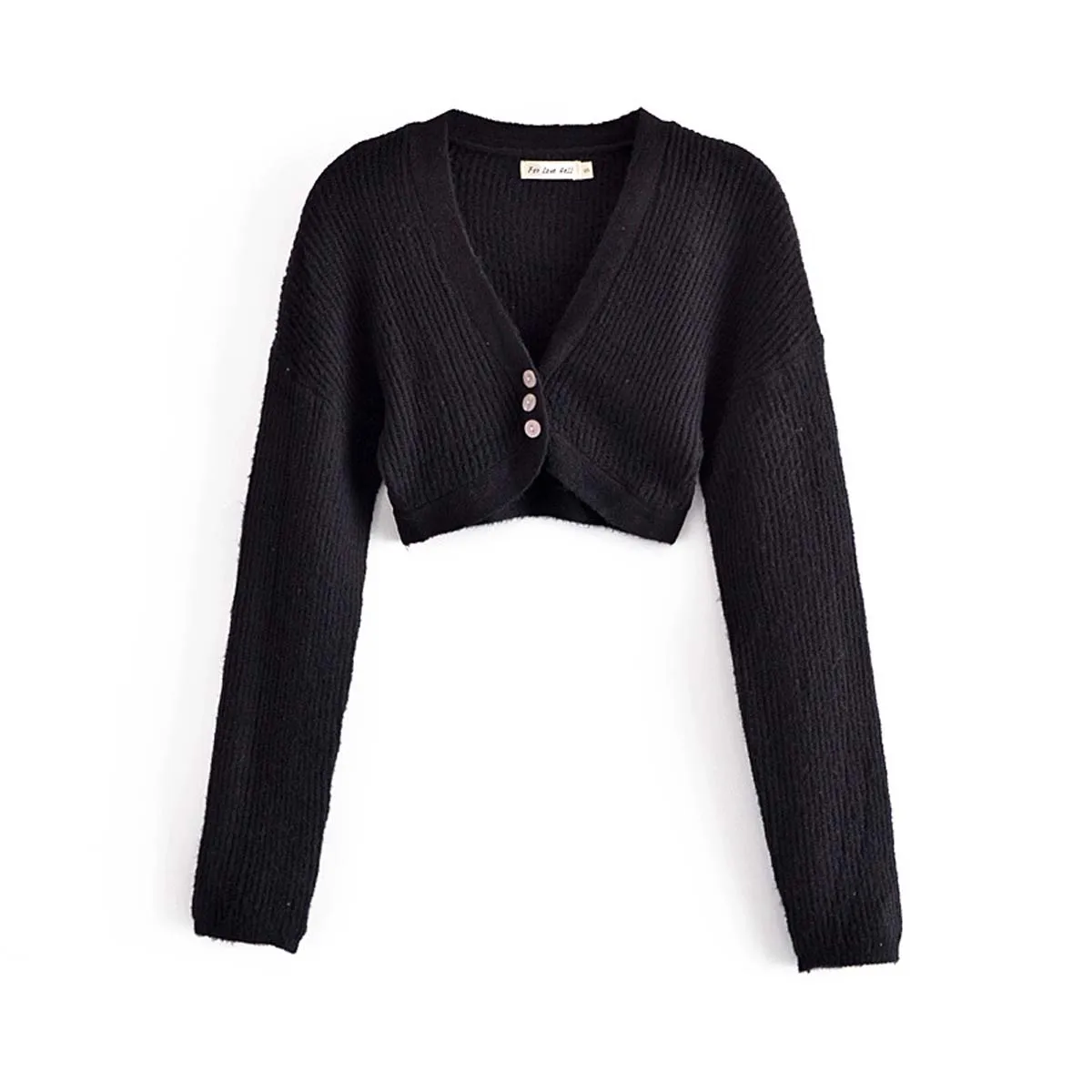 

Basics V Neck Polyester Long Sleeve Crop Length Outerwears DLSY641