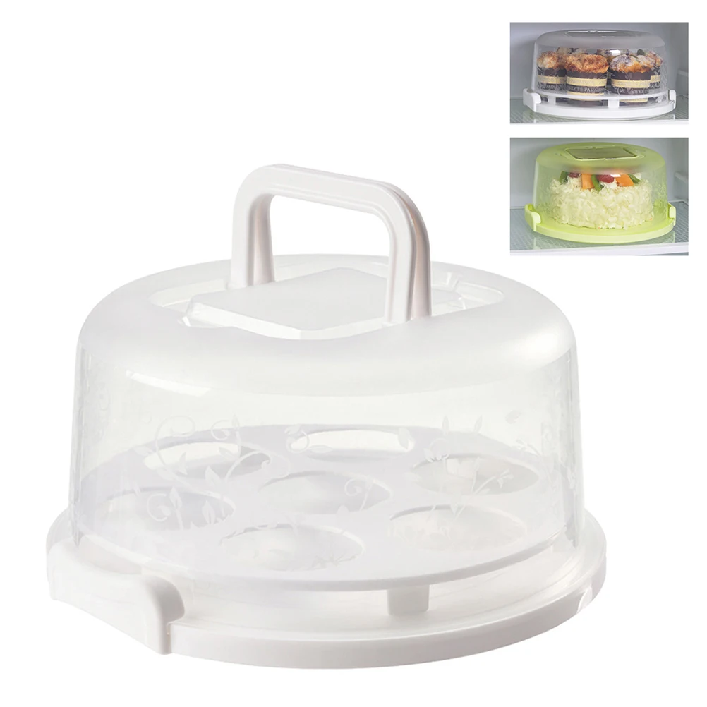

Cake Carrier Cover Cake Stand With Lid Dessert Serving Platter With Handle Cupcake Holder Pies Display With Base High Quality