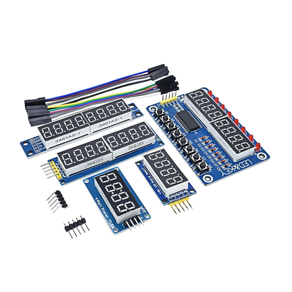TM1638 модуль TM1637 4 ключ Дисплей светодиодной лампой для AVR Arduino MAX7219 цифровой