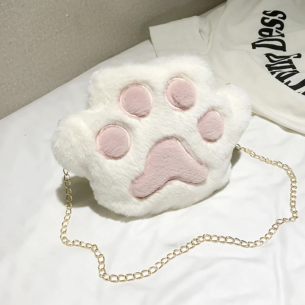 Сумка-мессенджер детская плюшевая с кошачьей лапой | Багаж и сумки