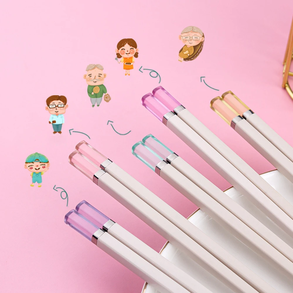 Палочки для еды из янтарного стекловолокна 1 пара противоскользящие японские