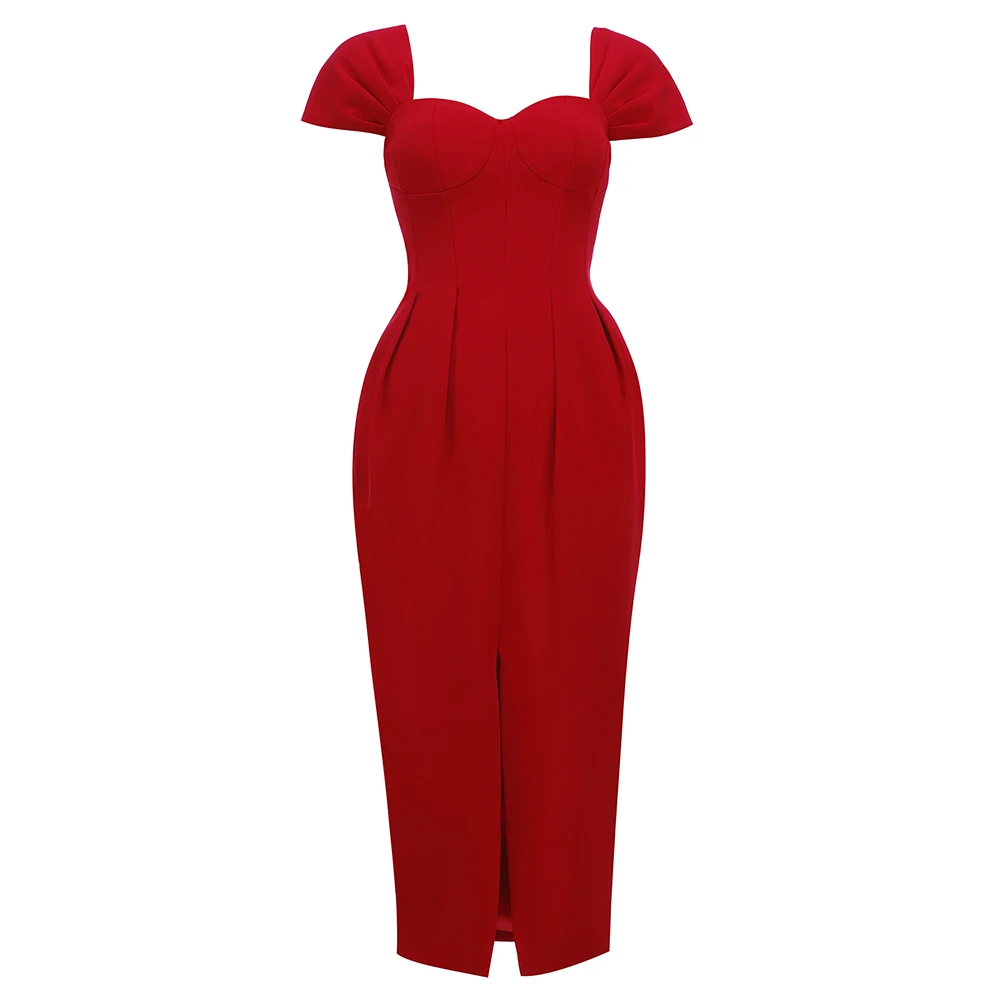 

Elegant Women Dress Bodycon Sexy New Arrival V Neck Fashion Party Club Celebrity Red Ladies Clothes
