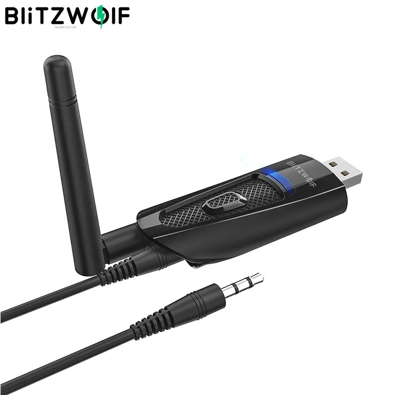Портативный bluetooth ресивер BlitzWolf BW BR1 Pro беспроводной аудио видео передатчик 2 в 1