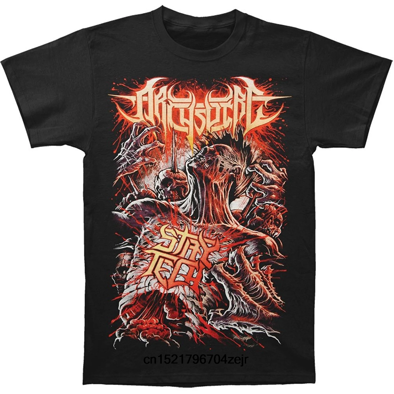 Мужская футболка Archspire Stay Tech зомби летняя забавная новинка для женщин|Мужские