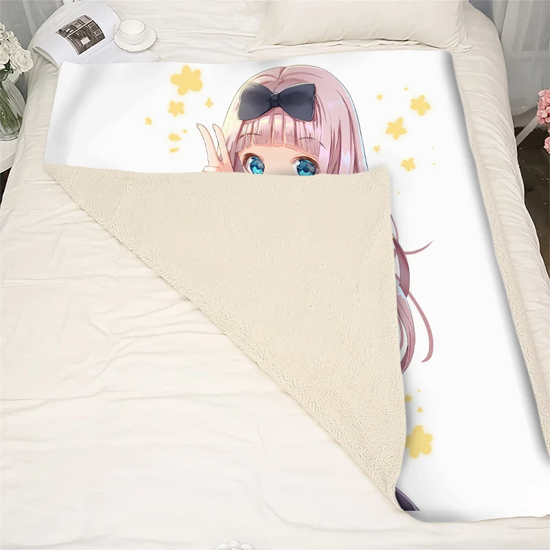 

CLOOCL Anime Kaguya Sama Love Is War 3D Print Fashion Sofa Travel Throw Blankets Boy Girl Bedding Plush Quilt