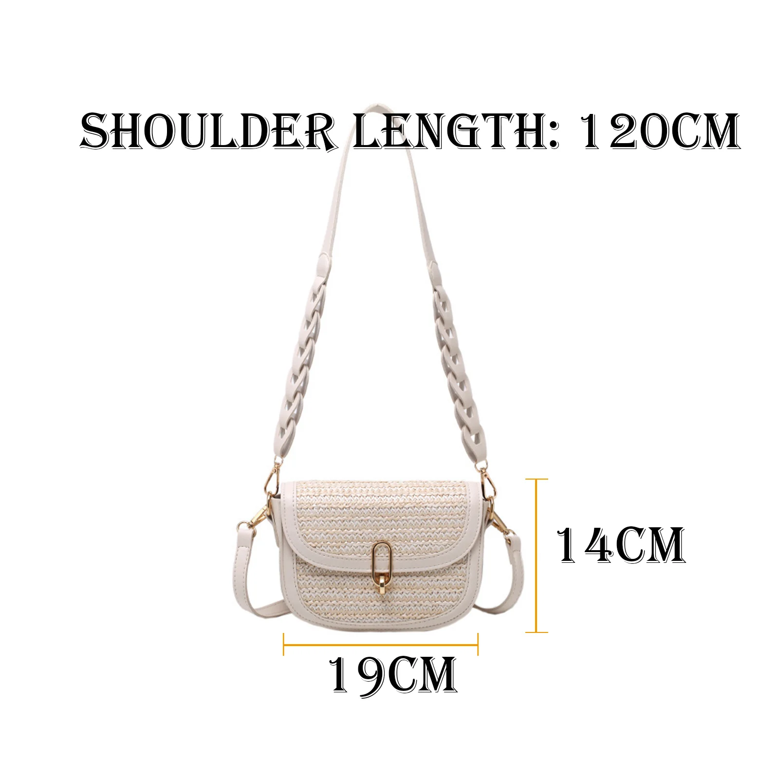 

2021 Summer Women Saddle Shoulder Bag Design Wild Bend Hasp Vintage Underarm Straw Ins Fashion Concise Style Bag WB4034