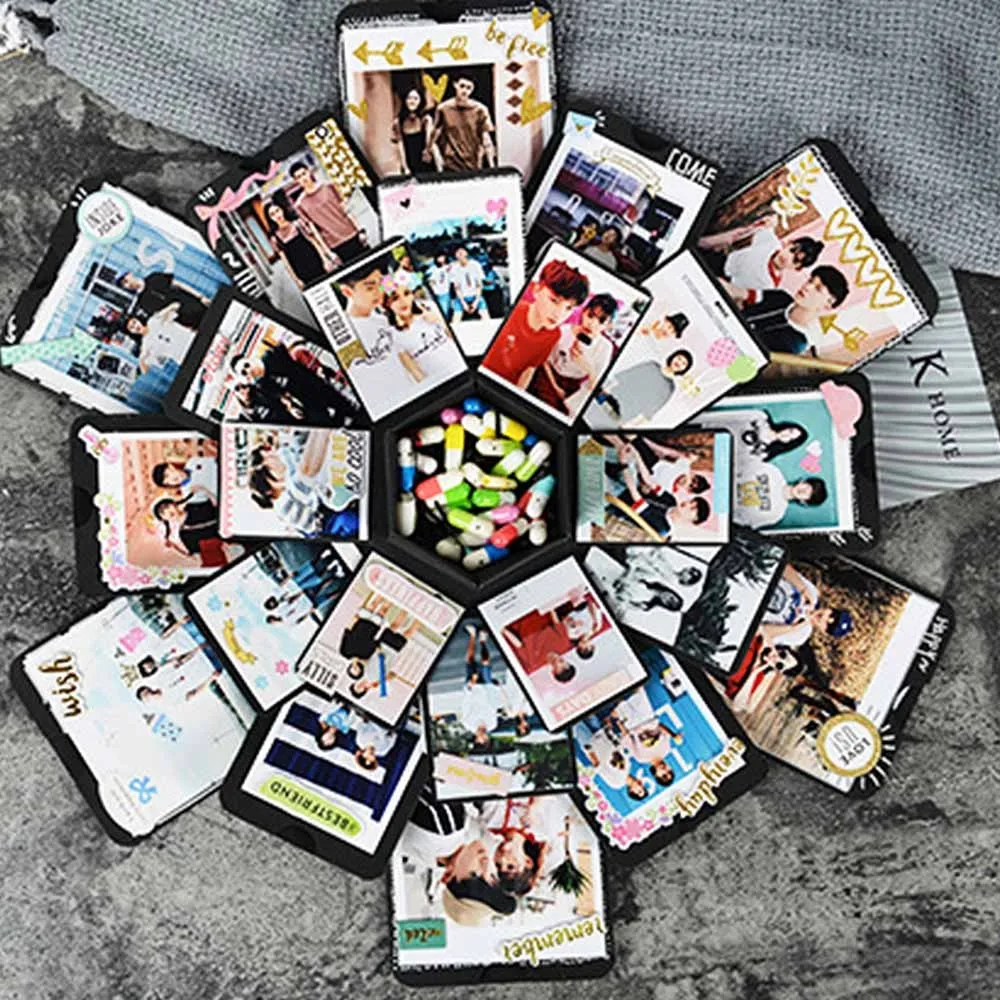 

DIY Handmade Surprise Love Explosion Box Photo Album Favorites for Valentine's Anniversary Wedding Birthday Love Memory Gift