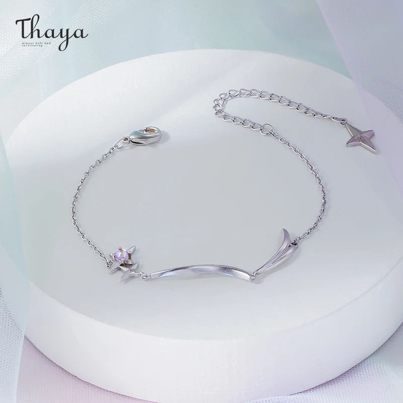

Thaya Original Design Romantic Stars Bracelet For Women Silver Color Lady Fashion Bracelet Purple Zircon Fine Jewelry For Party