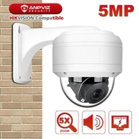 anpviz 5mp poe ip camera ptz 5x zoom hikvision compatible built in microphone audio outdoor security camera ir 30m ip66