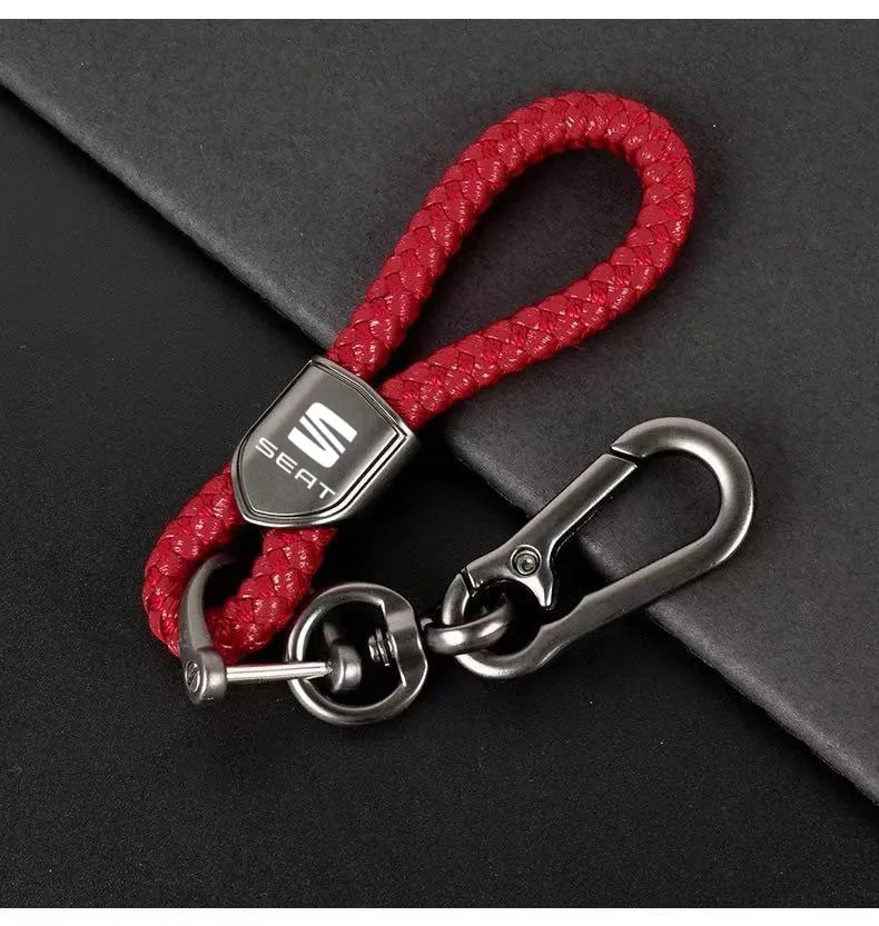 

Car hand woven rope key ring New type keyring Zinc Alloy Keyring For Seat FR Leon mk2 mk3 5f Exeo Ateca Altea 6j Cupra mii lbiza