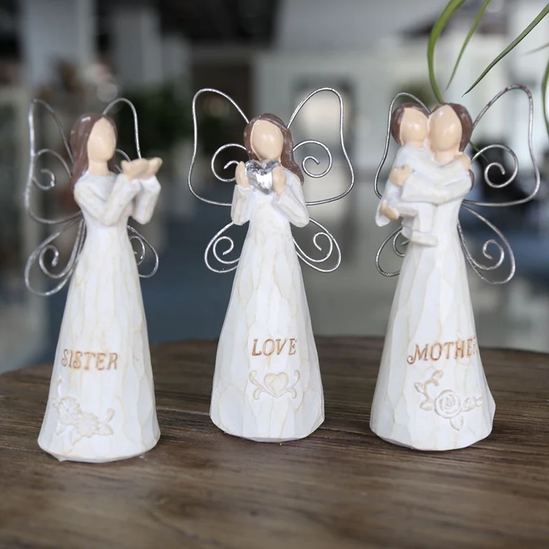 Статуэтка из смолы в скандинавском стиле с крыльями ангела |