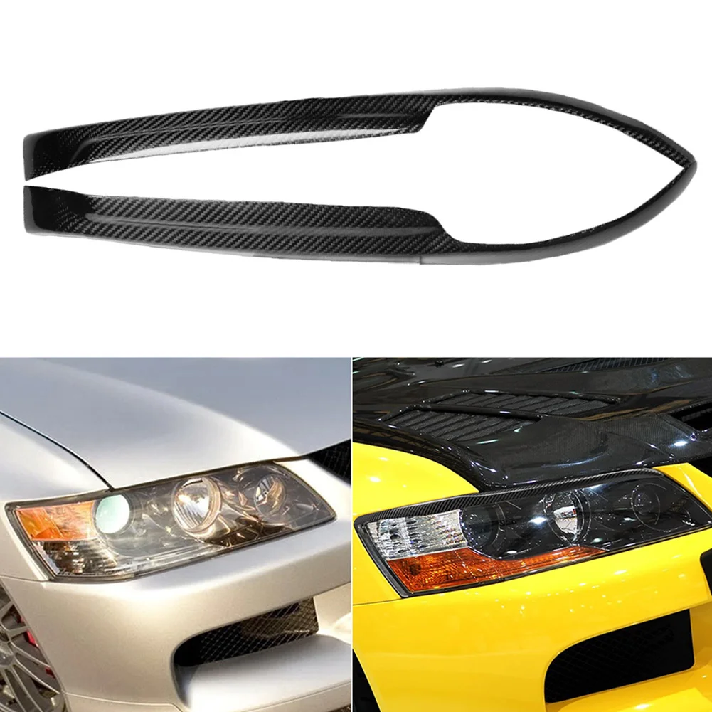 

Автомобильные наклейки для передних фар из углеродного волокна, декоративные наклейки для передних фар, бровей, отделки, для MITSUBISHI Lancer Evo ...
