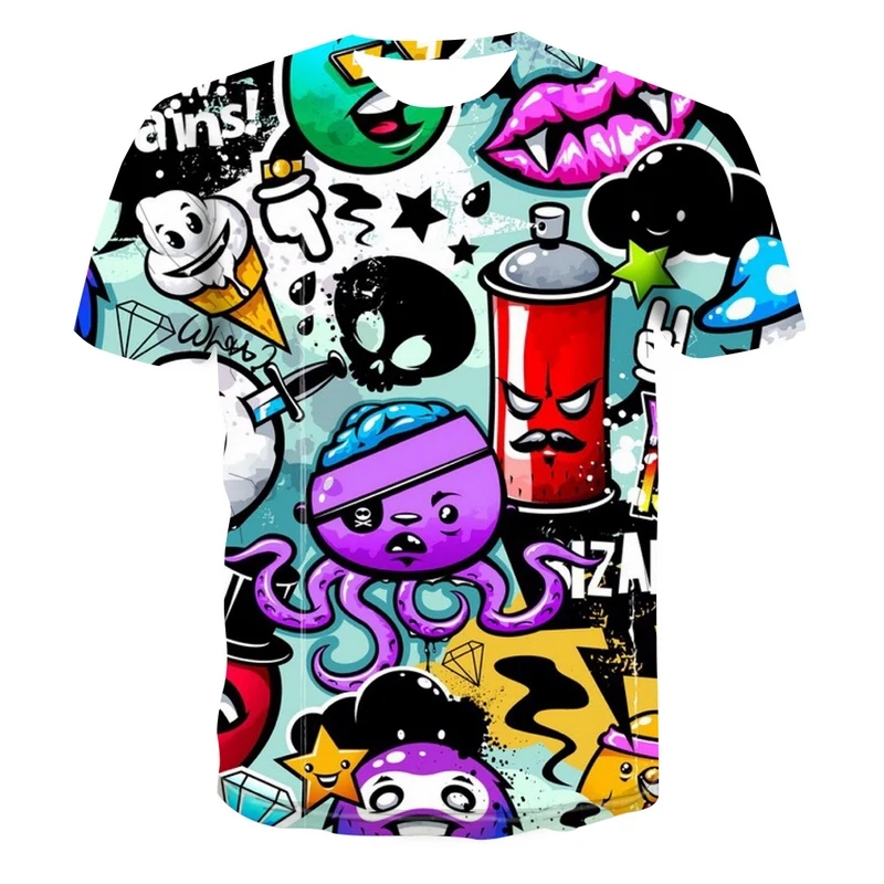 

2021 New Graphic T-shirt 3d Printing Various Anime Men's T-shirt Casual Short-sleeved O-neck Fashion Funny Men's T Shirts Summer