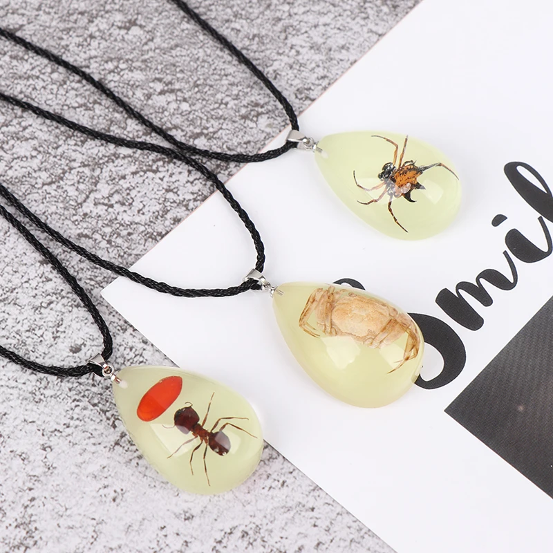 2021 Vintage Scorpion Chain Necklace Bronze Blue Women Jewelery Natural Insect Pendants Bohemian Custom Boho Jewelry | Украшения и