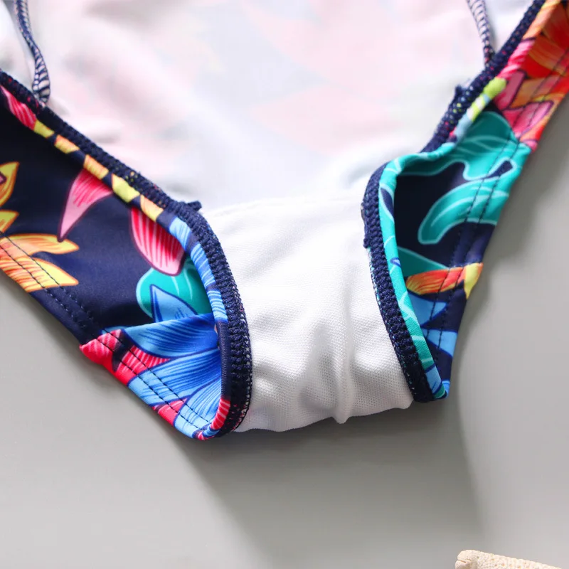 Детский слитный купальник с длинным рукавом и цветочным принтом|Комбинезоны| |