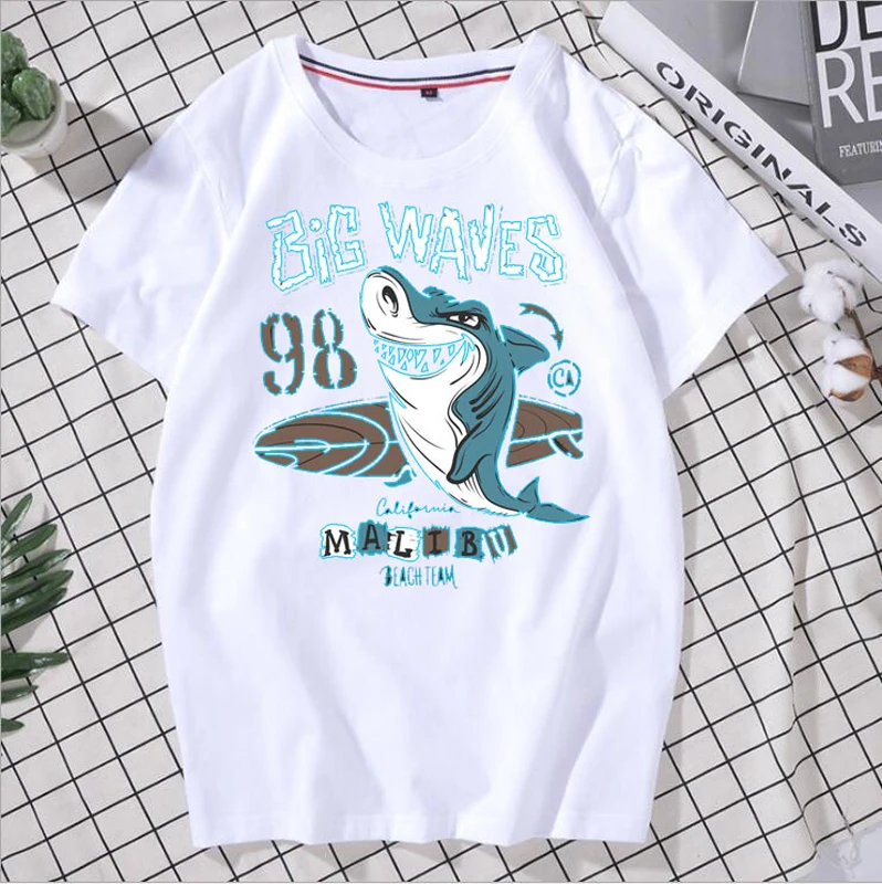 

Printed men's and women's loose skull T-shirt cotton casual funny Harajuku comic T-shirt short-sleeved street shirt