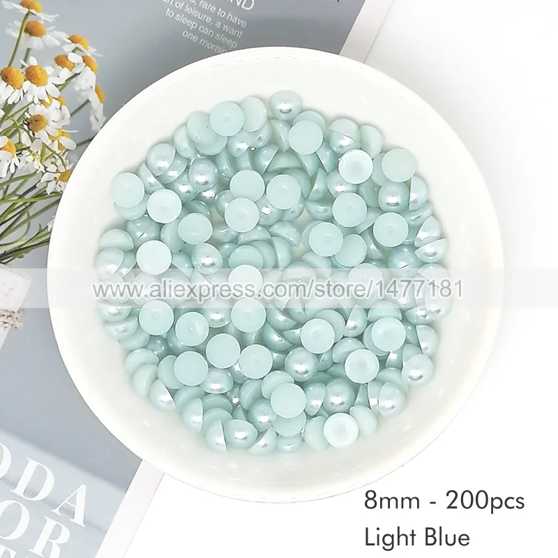 200 шт. полукруглые жемчужины 8 мм |
