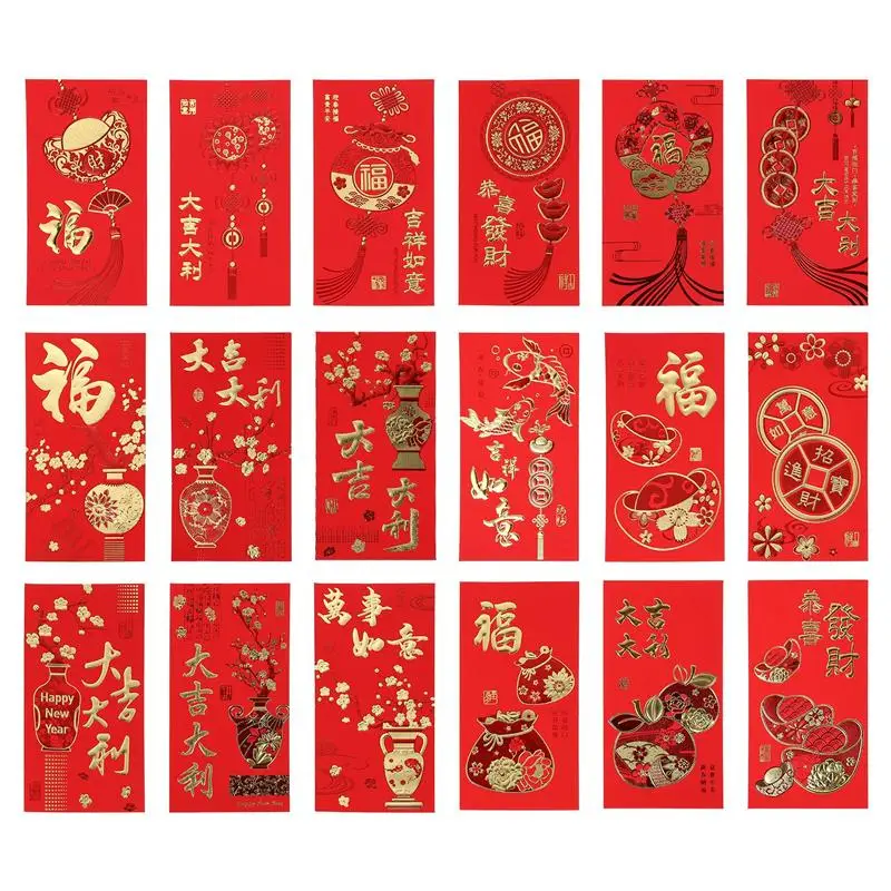 

30/36Pcs Chinese Hongbao Red Packet Envelope Year Of The Tigers Money Holder Spring Festival Marriage Birthday Supplies