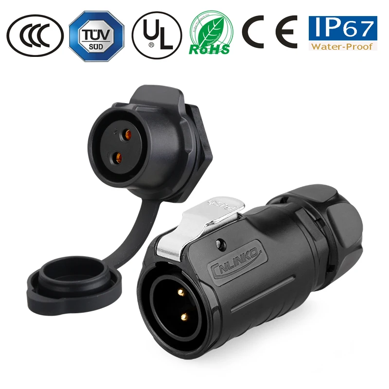 M20 разделительный сердечник 2 pin водонепроницаемый кабель штекер розетка