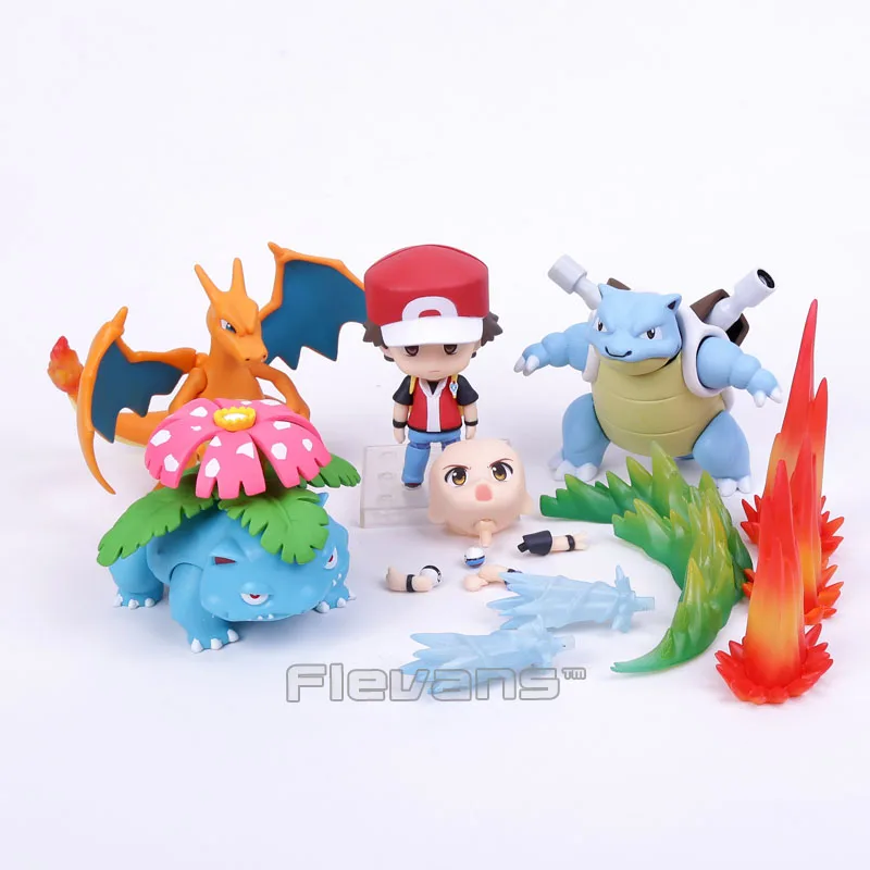 Красный тренажер Pokemon: Champion Ver. Ash Ketchum & Charizard blastois& Venusaur ПВХ экшн фигурка