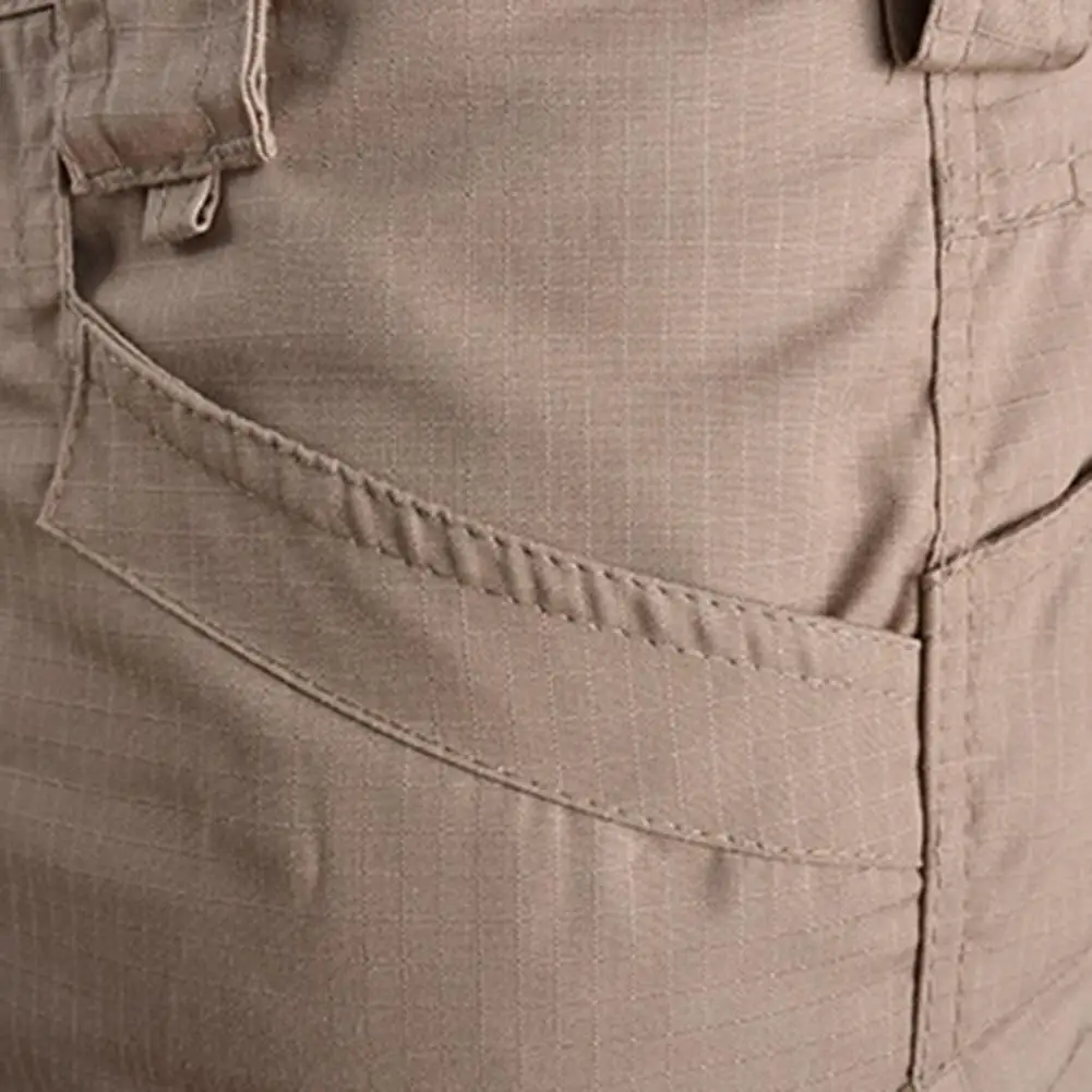 

Cargo Shorts Knee Length Solid Color Men Thin Pockets Shorts Male Loose Work Shorts Man Military Short Pants Plus Size hombre