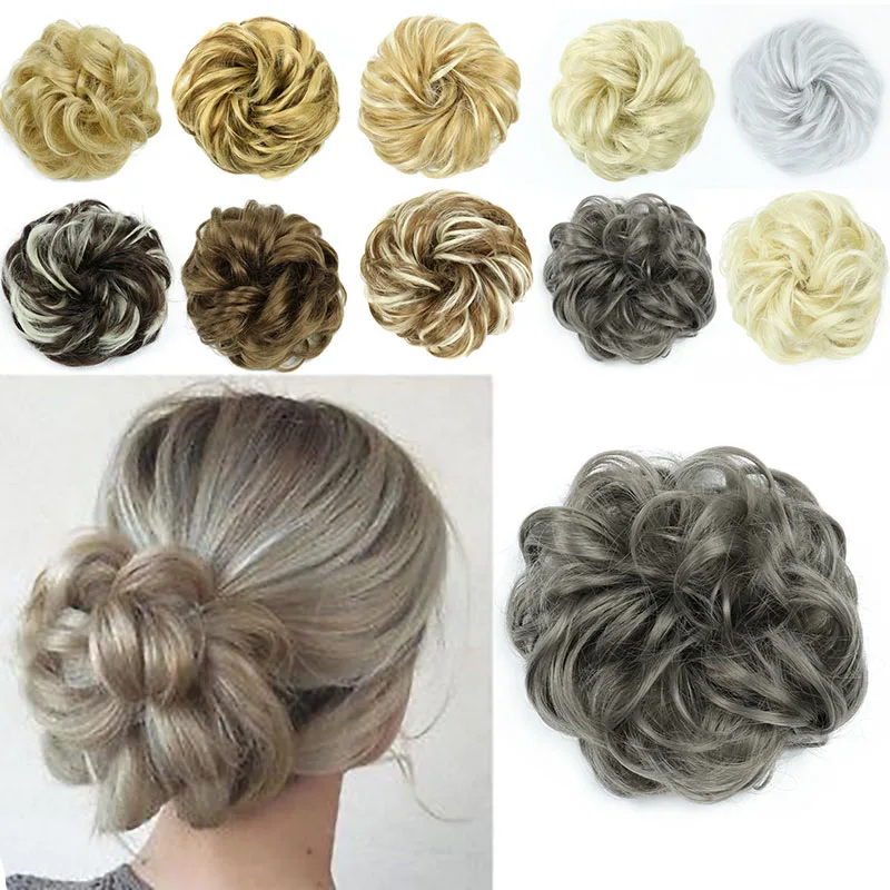 LIHUI волосы для наращивания волос волнистые кудрявые пончики шиньоны удлинители