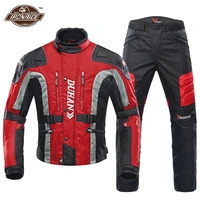 duhan red motorcycle jacket pants set mens moto cycling suit windproof chaqueta keep warm liner motocross jacket 4 colour