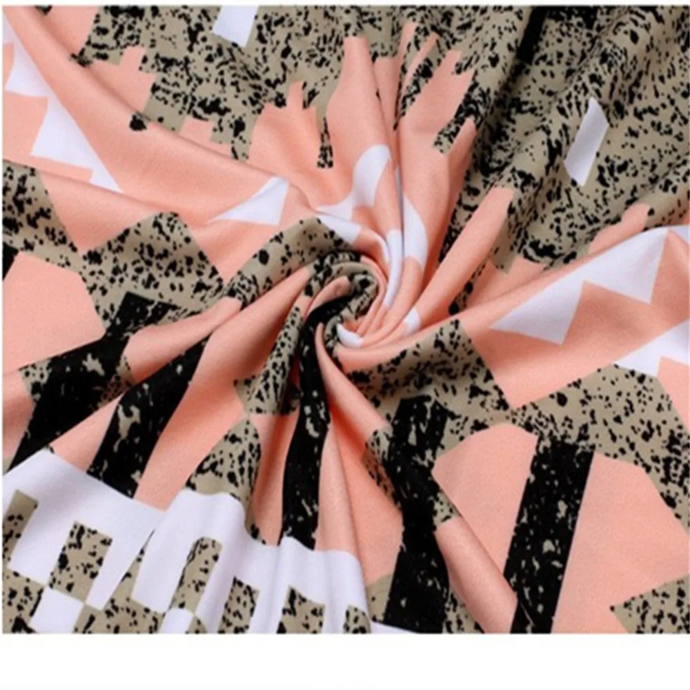 

2020 new ladies European and American fashion sexy high quality round neck sleeveless printed pencil dress elegant female skirt