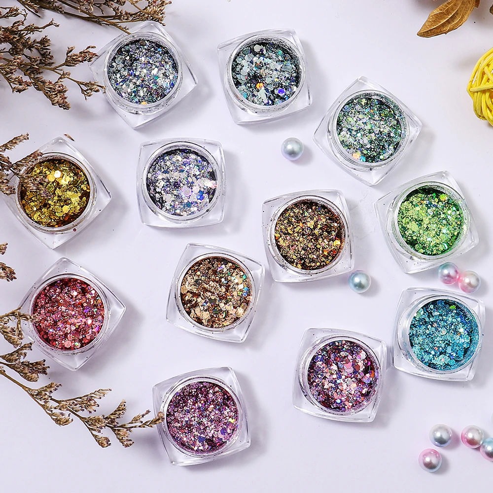 12 видов цветов/набор многоразмерный Набор для дизайна ногтей с шестигранной