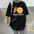 Футболка женская в клетку VIBE CHECK, летняя рубашка с коротким рукавом, хлопковая в стиле хип-хоп, в стиле панк, с пентаграммой, подарок для вечеринки, y2k