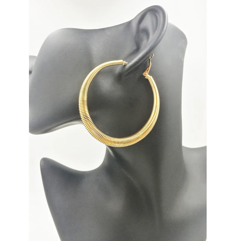 Модные золотые и розовые серьги кольца элегантные ювелирные изделия Круглые