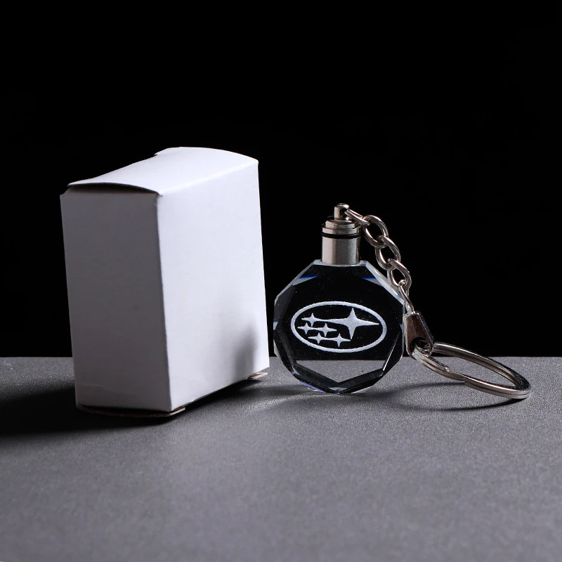 Креативный металлический брелок для ключей со стеклом и подсветкой стайлинга