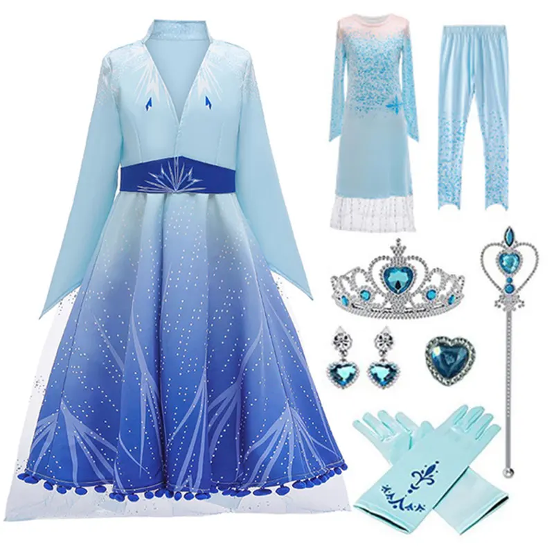 Новинка 2020 года Детское рождественское платье Анны и Эльзы для костюмированной