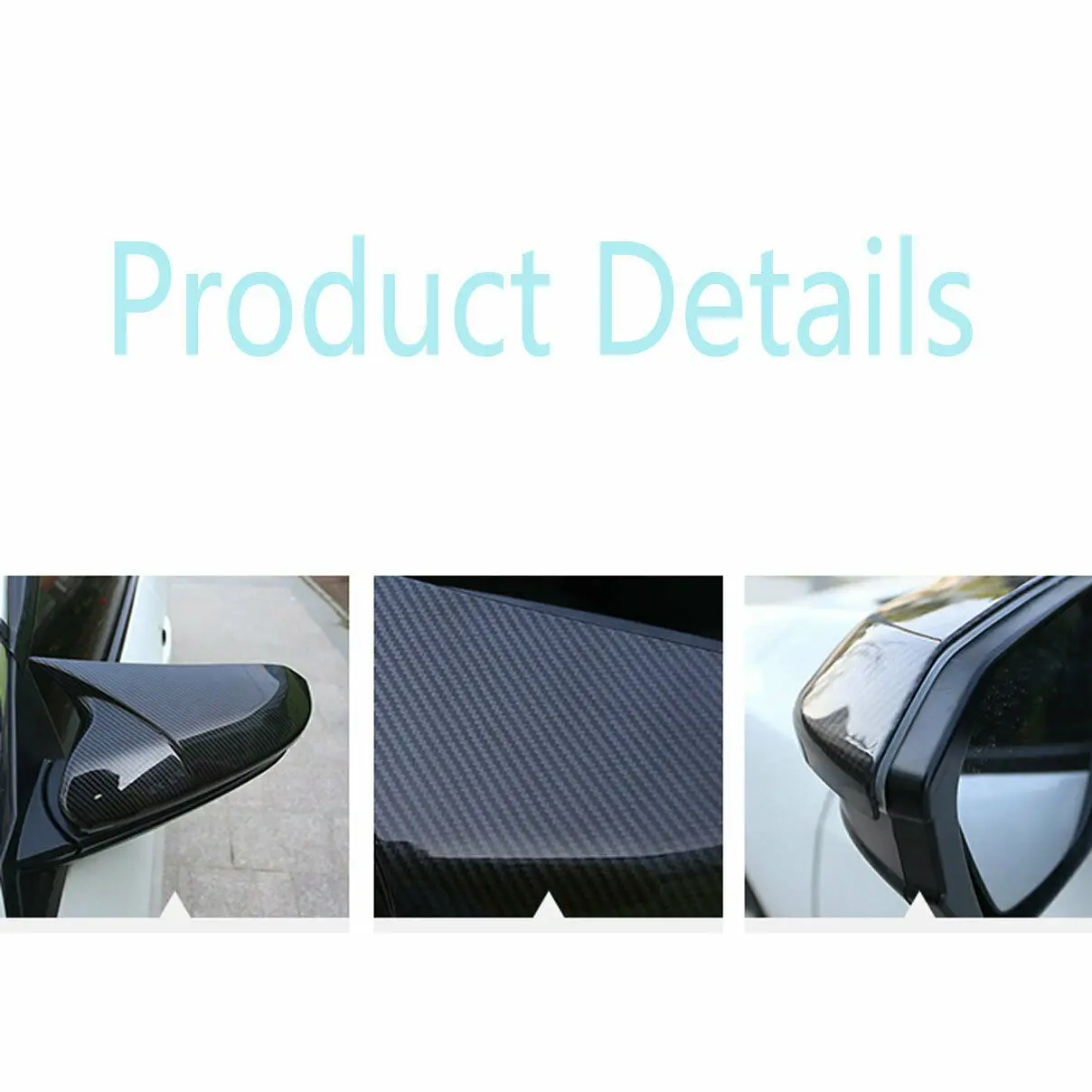

(L+R) Side Mirror Cover 2x ABS Accessories Cap Carbon Fiber Pattern Parts Style