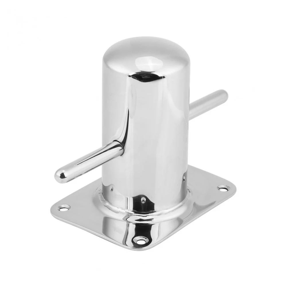 

Marine Post Boat Mooring Bit Stainless Steel With Base Professional Practical For Yacht Cross Bollard Accessories Polished