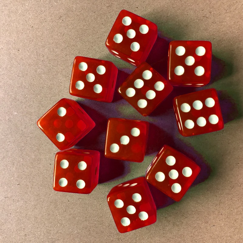 10 шт./компл. 16 мм Разноцветные Акриловые Прозрачные Кубики прямоугольные