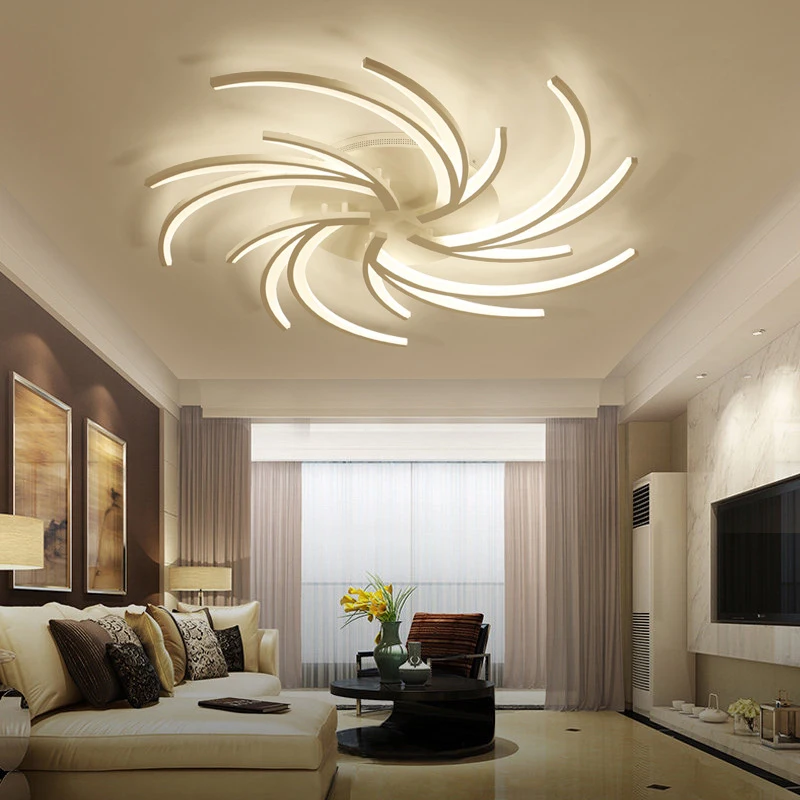 

Bedroom living room kitchen white chandelier creative dimming home decoration led ceiling lamp home decoration led ceiling lamp